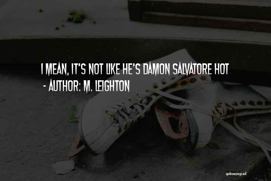 M. Leighton Quotes: I Mean, It's Not Like He's Damon Salvatore Hot