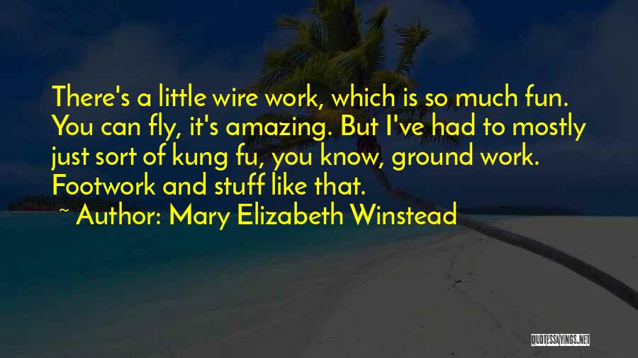 Mary Elizabeth Winstead Quotes: There's A Little Wire Work, Which Is So Much Fun. You Can Fly, It's Amazing. But I've Had To Mostly