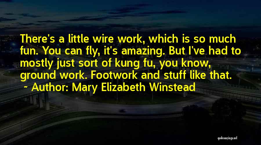 Mary Elizabeth Winstead Quotes: There's A Little Wire Work, Which Is So Much Fun. You Can Fly, It's Amazing. But I've Had To Mostly