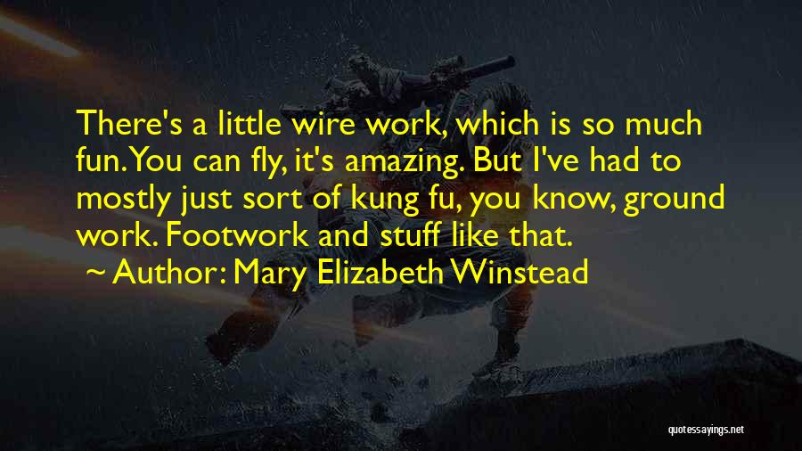 Mary Elizabeth Winstead Quotes: There's A Little Wire Work, Which Is So Much Fun. You Can Fly, It's Amazing. But I've Had To Mostly