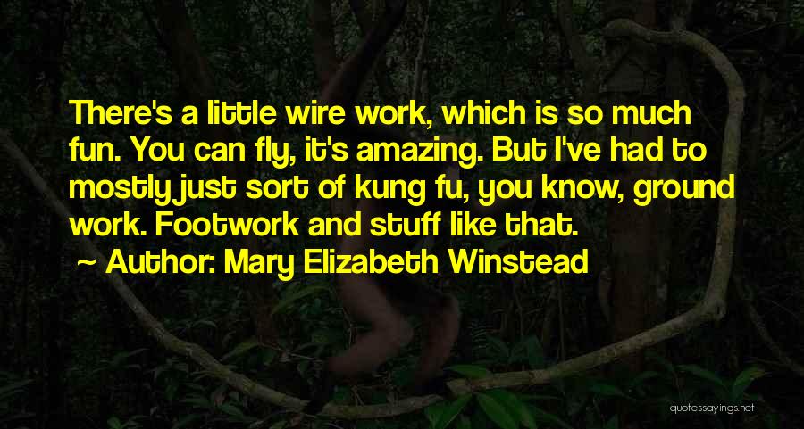 Mary Elizabeth Winstead Quotes: There's A Little Wire Work, Which Is So Much Fun. You Can Fly, It's Amazing. But I've Had To Mostly