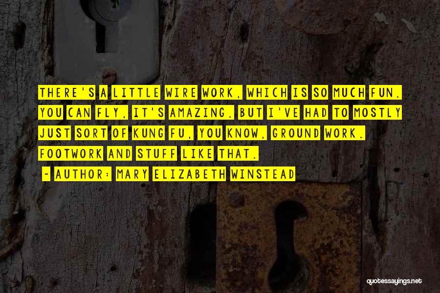 Mary Elizabeth Winstead Quotes: There's A Little Wire Work, Which Is So Much Fun. You Can Fly, It's Amazing. But I've Had To Mostly