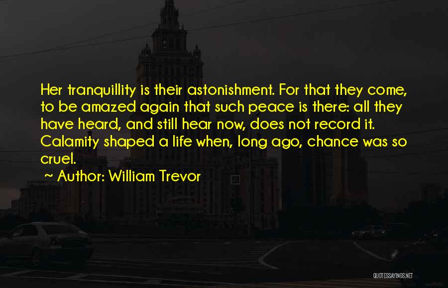 William Trevor Quotes: Her Tranquillity Is Their Astonishment. For That They Come, To Be Amazed Again That Such Peace Is There: All They