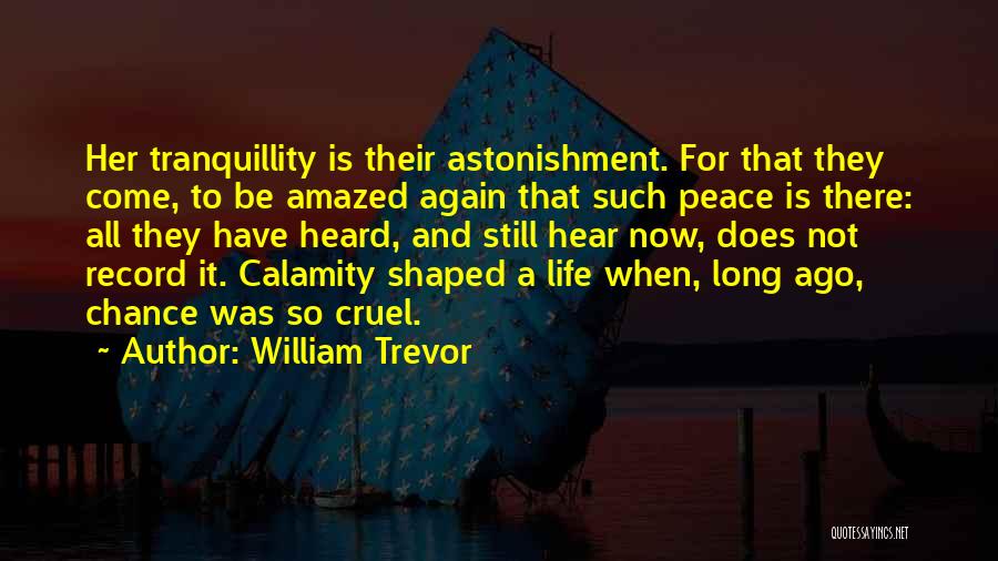 William Trevor Quotes: Her Tranquillity Is Their Astonishment. For That They Come, To Be Amazed Again That Such Peace Is There: All They