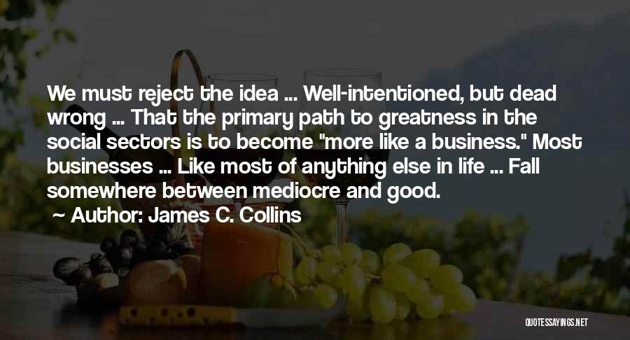 James C. Collins Quotes: We Must Reject The Idea ... Well-intentioned, But Dead Wrong ... That The Primary Path To Greatness In The Social