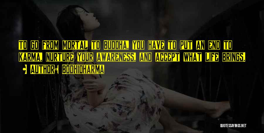 Bodhidharma Quotes: To Go From Mortal To Buddha, You Have To Put An End To Karma, Nurture Your Awareness, And Accept What