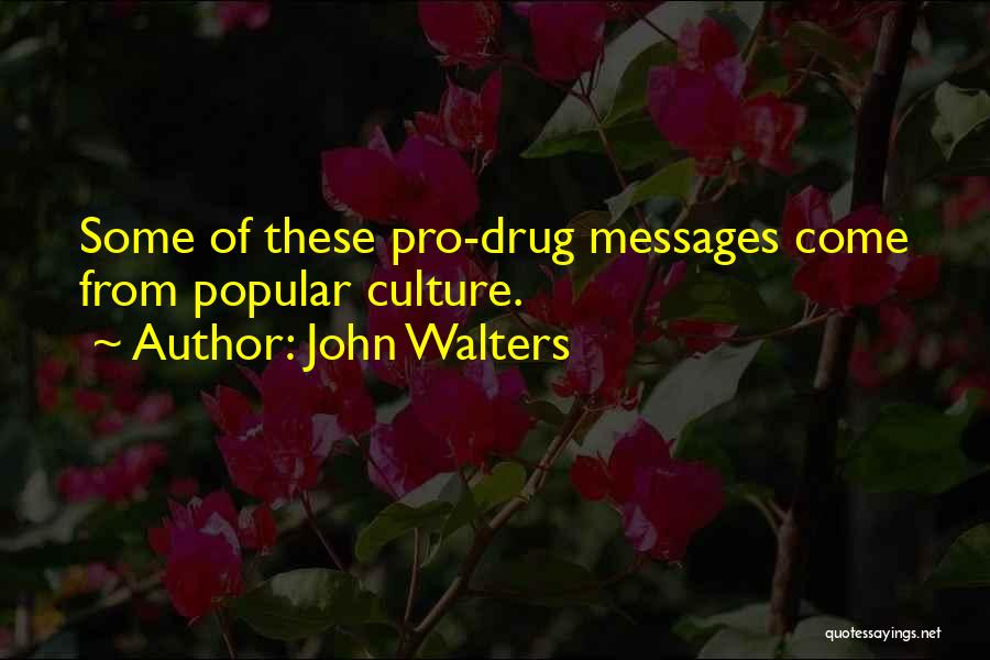 John Walters Quotes: Some Of These Pro-drug Messages Come From Popular Culture.