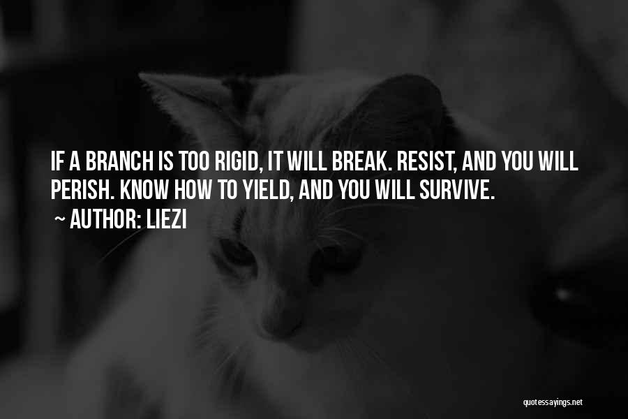 Liezi Quotes: If A Branch Is Too Rigid, It Will Break. Resist, And You Will Perish. Know How To Yield, And You