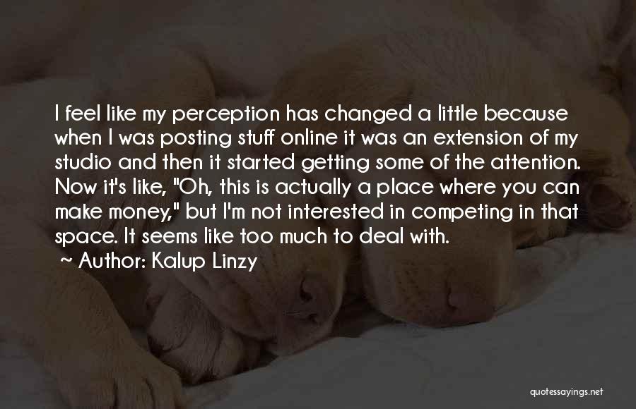 Kalup Linzy Quotes: I Feel Like My Perception Has Changed A Little Because When I Was Posting Stuff Online It Was An Extension