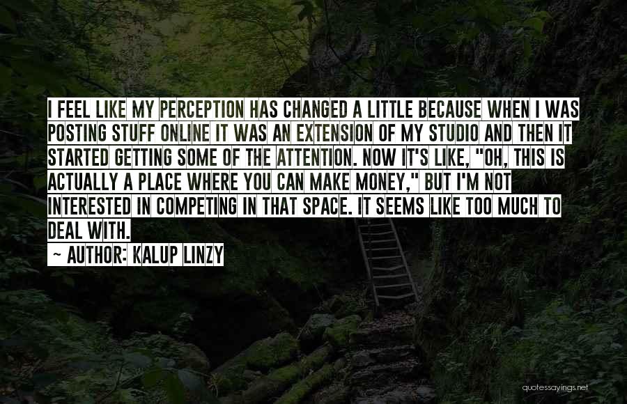 Kalup Linzy Quotes: I Feel Like My Perception Has Changed A Little Because When I Was Posting Stuff Online It Was An Extension