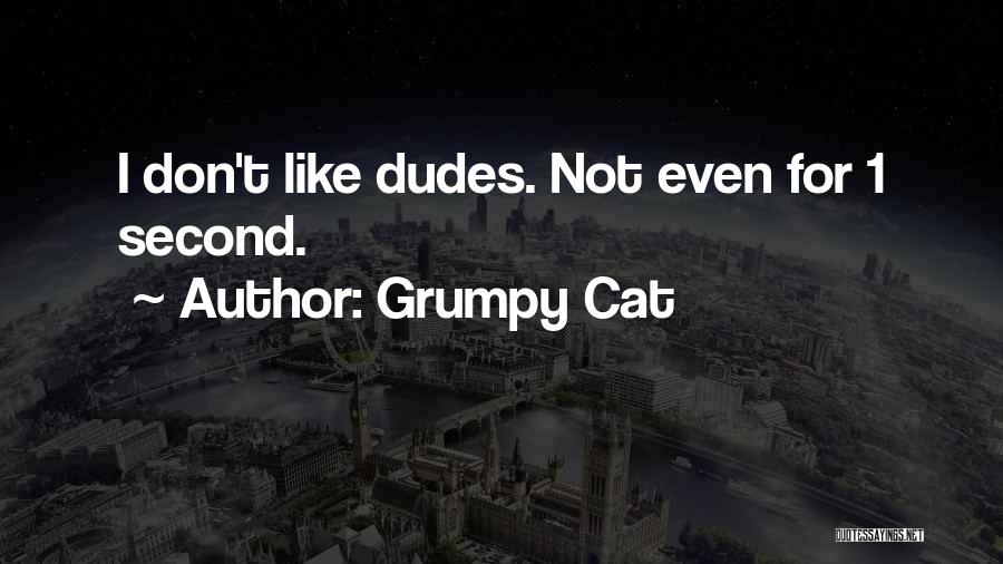 Grumpy Cat Quotes: I Don't Like Dudes. Not Even For 1 Second.