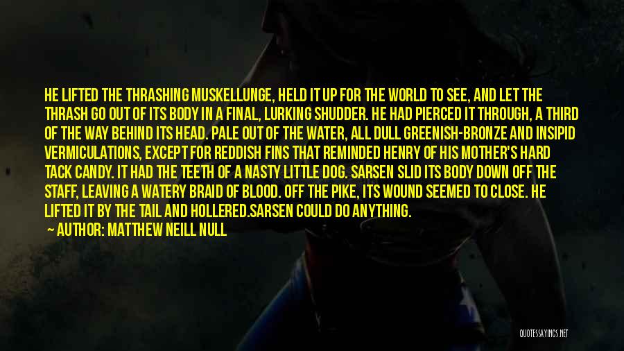 Matthew Neill Null Quotes: He Lifted The Thrashing Muskellunge, Held It Up For The World To See, And Let The Thrash Go Out Of