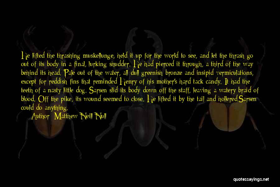 Matthew Neill Null Quotes: He Lifted The Thrashing Muskellunge, Held It Up For The World To See, And Let The Thrash Go Out Of