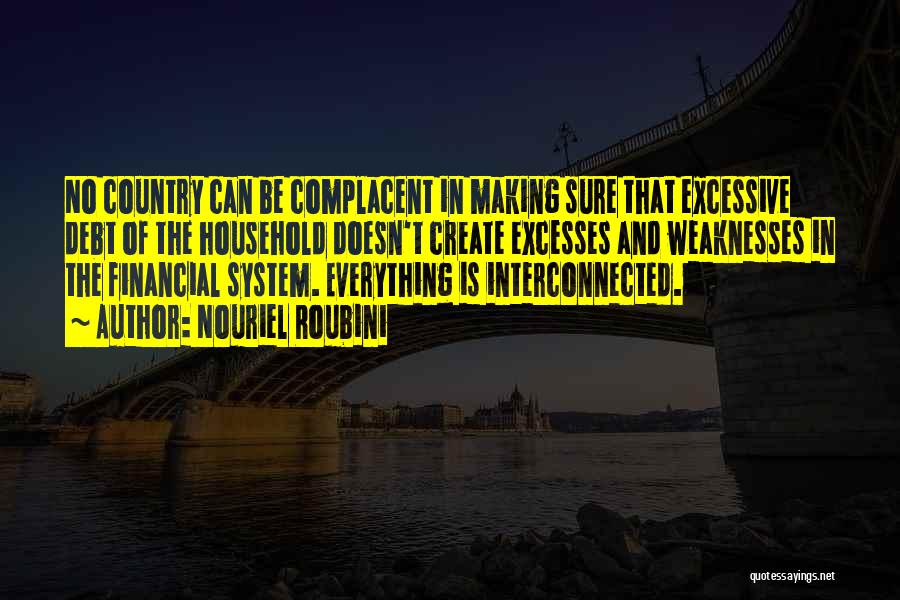 Nouriel Roubini Quotes: No Country Can Be Complacent In Making Sure That Excessive Debt Of The Household Doesn't Create Excesses And Weaknesses In