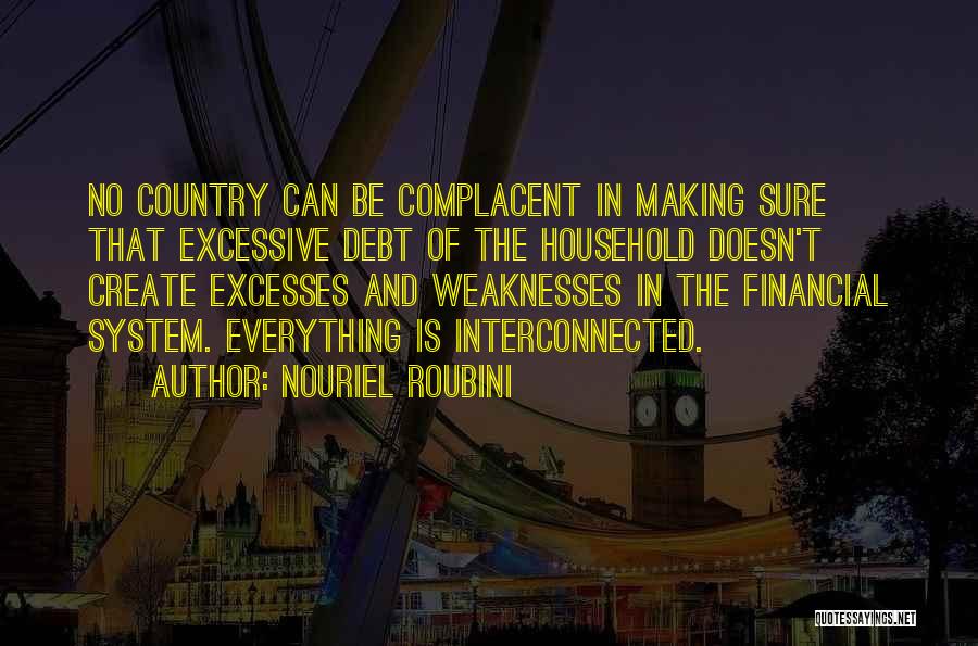 Nouriel Roubini Quotes: No Country Can Be Complacent In Making Sure That Excessive Debt Of The Household Doesn't Create Excesses And Weaknesses In