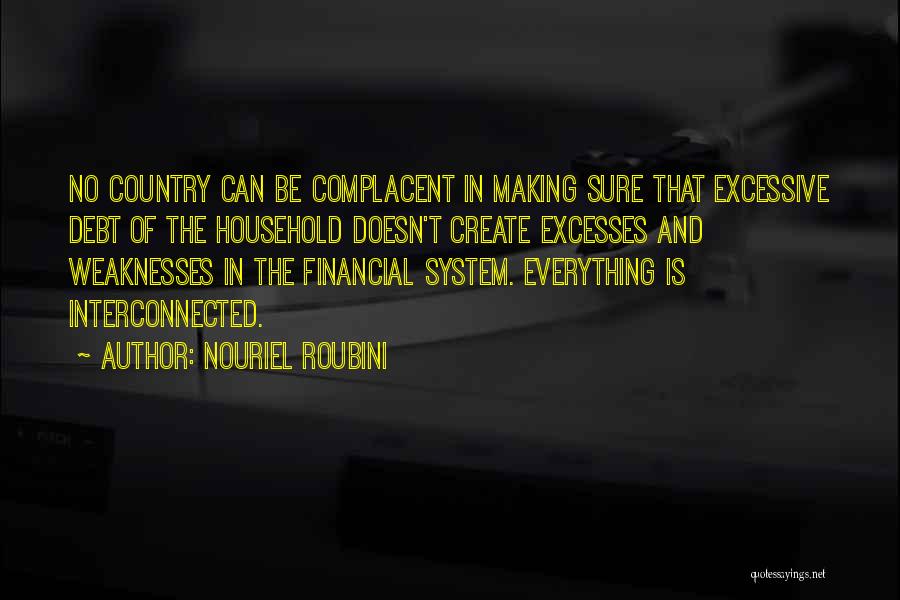 Nouriel Roubini Quotes: No Country Can Be Complacent In Making Sure That Excessive Debt Of The Household Doesn't Create Excesses And Weaknesses In