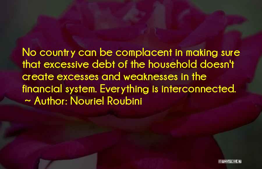 Nouriel Roubini Quotes: No Country Can Be Complacent In Making Sure That Excessive Debt Of The Household Doesn't Create Excesses And Weaknesses In