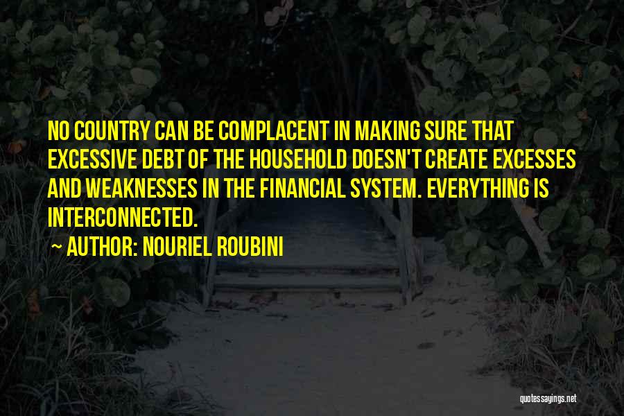 Nouriel Roubini Quotes: No Country Can Be Complacent In Making Sure That Excessive Debt Of The Household Doesn't Create Excesses And Weaknesses In