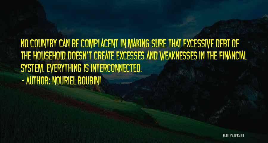 Nouriel Roubini Quotes: No Country Can Be Complacent In Making Sure That Excessive Debt Of The Household Doesn't Create Excesses And Weaknesses In