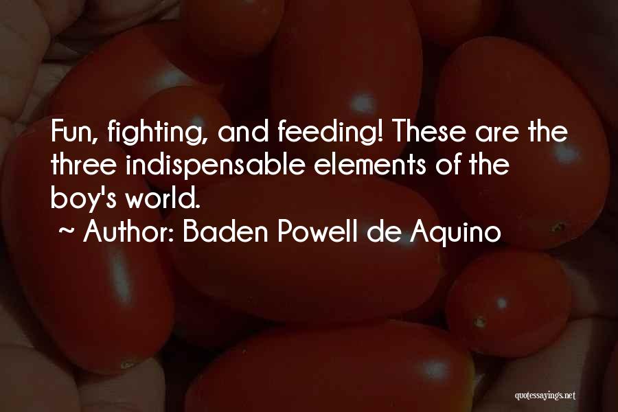 Baden Powell De Aquino Quotes: Fun, Fighting, And Feeding! These Are The Three Indispensable Elements Of The Boy's World.