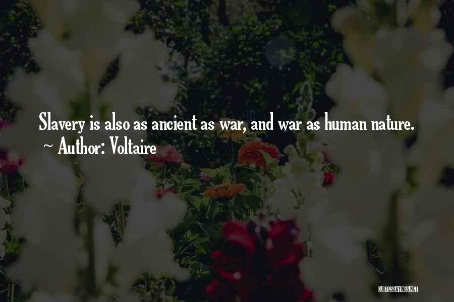 Voltaire Quotes: Slavery Is Also As Ancient As War, And War As Human Nature.