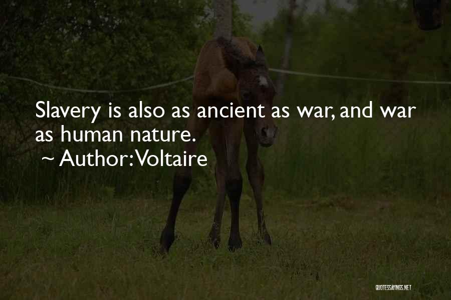 Voltaire Quotes: Slavery Is Also As Ancient As War, And War As Human Nature.