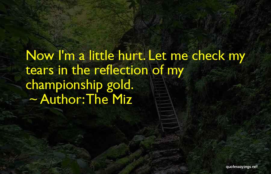 The Miz Quotes: Now I'm A Little Hurt. Let Me Check My Tears In The Reflection Of My Championship Gold.