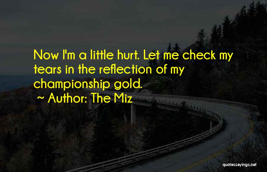 The Miz Quotes: Now I'm A Little Hurt. Let Me Check My Tears In The Reflection Of My Championship Gold.