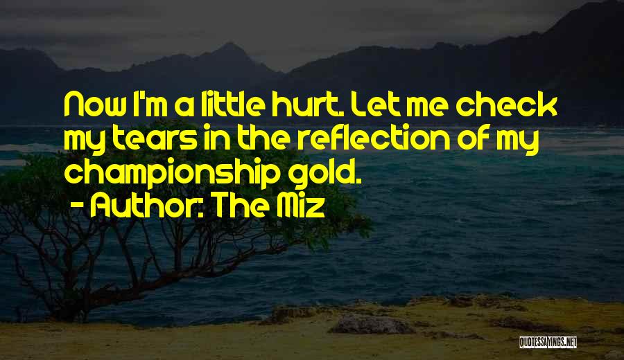 The Miz Quotes: Now I'm A Little Hurt. Let Me Check My Tears In The Reflection Of My Championship Gold.