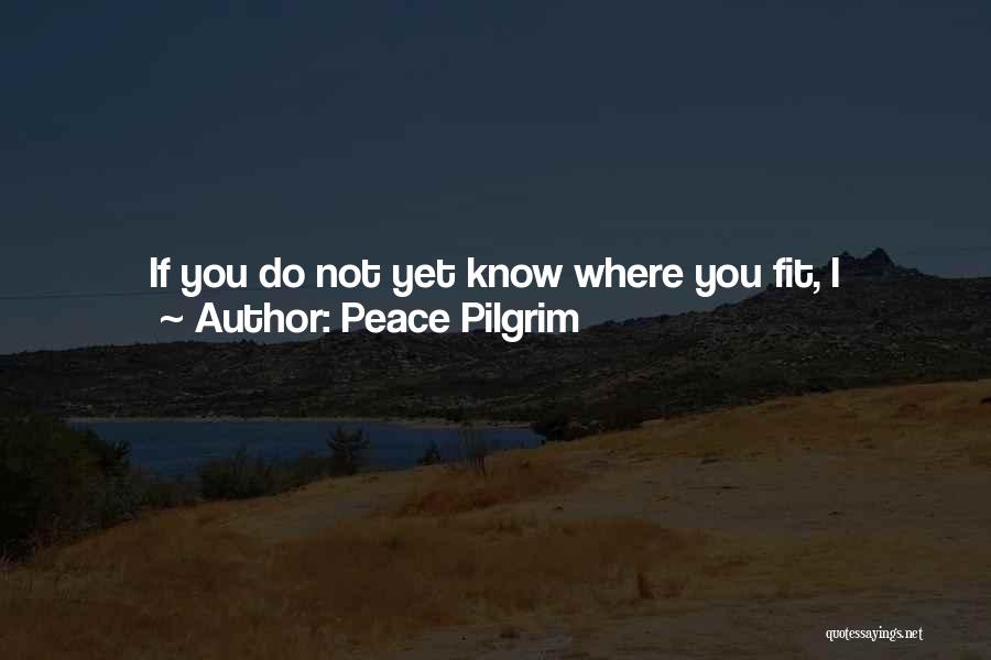 Peace Pilgrim Quotes: If You Do Not Yet Know Where You Fit, I Suggest You Try Seeking It In Receptive Silence. I Used