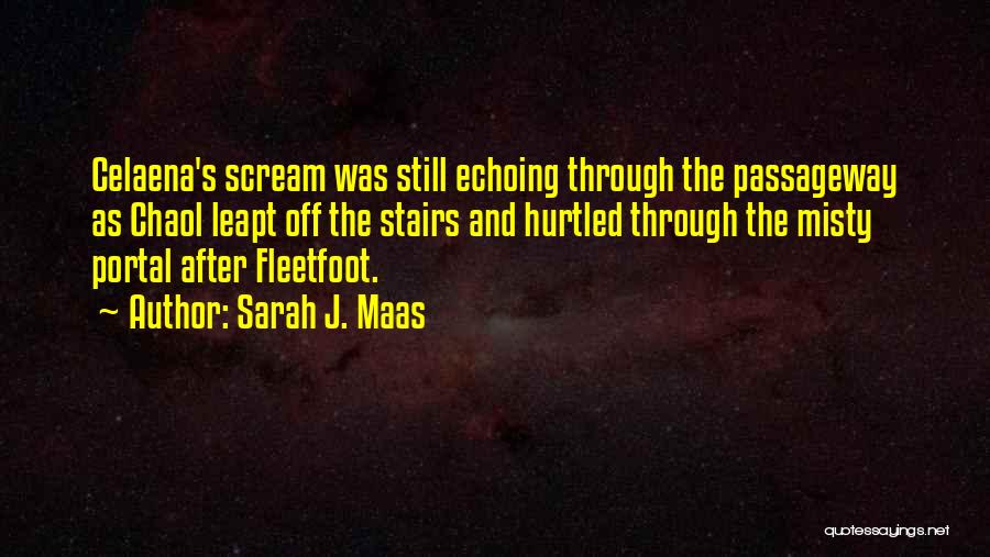 Sarah J. Maas Quotes: Celaena's Scream Was Still Echoing Through The Passageway As Chaol Leapt Off The Stairs And Hurtled Through The Misty Portal
