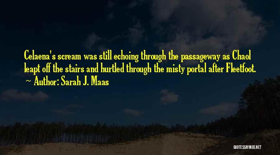 Sarah J. Maas Quotes: Celaena's Scream Was Still Echoing Through The Passageway As Chaol Leapt Off The Stairs And Hurtled Through The Misty Portal