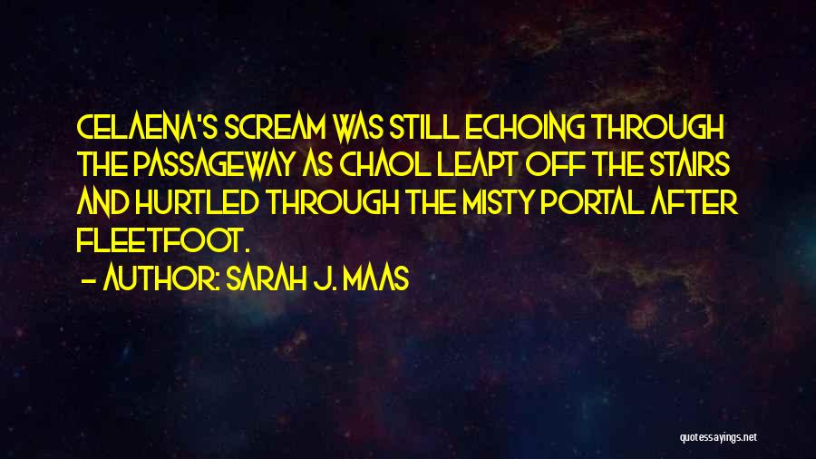 Sarah J. Maas Quotes: Celaena's Scream Was Still Echoing Through The Passageway As Chaol Leapt Off The Stairs And Hurtled Through The Misty Portal