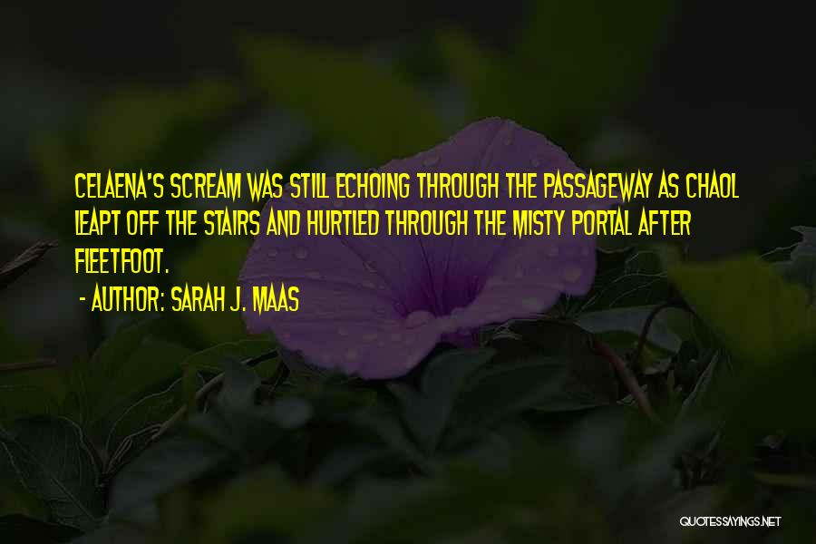 Sarah J. Maas Quotes: Celaena's Scream Was Still Echoing Through The Passageway As Chaol Leapt Off The Stairs And Hurtled Through The Misty Portal