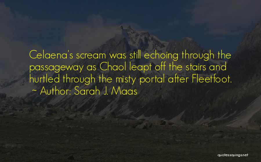 Sarah J. Maas Quotes: Celaena's Scream Was Still Echoing Through The Passageway As Chaol Leapt Off The Stairs And Hurtled Through The Misty Portal