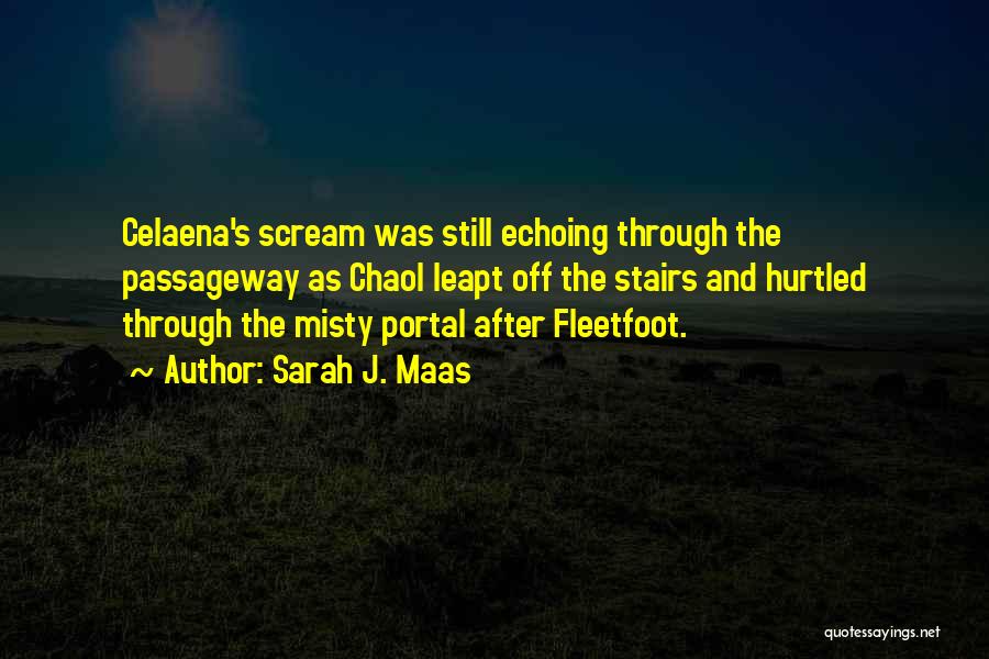 Sarah J. Maas Quotes: Celaena's Scream Was Still Echoing Through The Passageway As Chaol Leapt Off The Stairs And Hurtled Through The Misty Portal