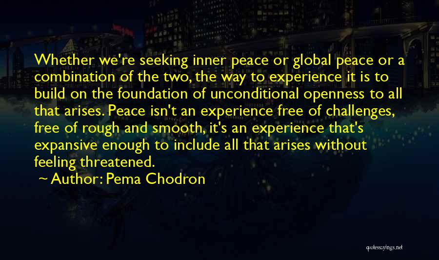 Pema Chodron Quotes: Whether We're Seeking Inner Peace Or Global Peace Or A Combination Of The Two, The Way To Experience It Is