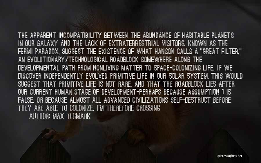 Max Tegmark Quotes: The Apparent Incompatibility Between The Abundance Of Habitable Planets In Our Galaxy And The Lack Of Extraterrestrial Visitors, Known As
