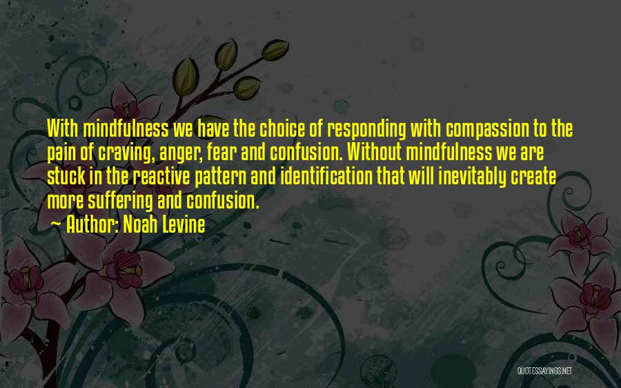 Noah Levine Quotes: With Mindfulness We Have The Choice Of Responding With Compassion To The Pain Of Craving, Anger, Fear And Confusion. Without