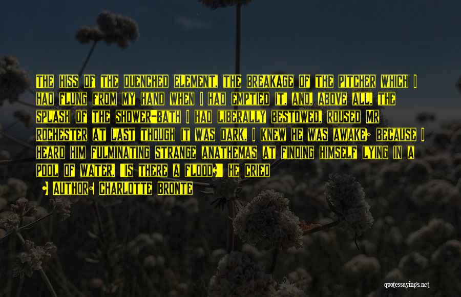 Charlotte Bronte Quotes: The Hiss Of The Quenched Element, The Breakage Of The Pitcher Which I Had Flung From My Hand When I