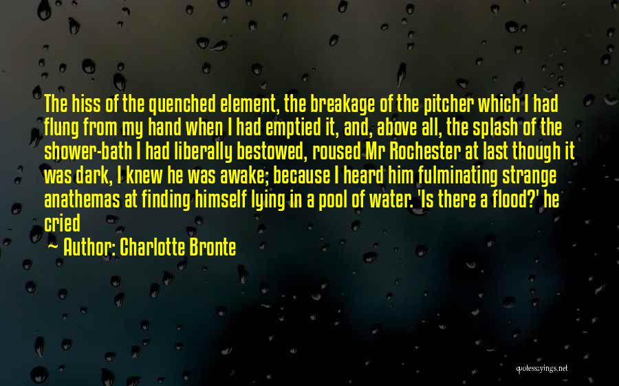 Charlotte Bronte Quotes: The Hiss Of The Quenched Element, The Breakage Of The Pitcher Which I Had Flung From My Hand When I