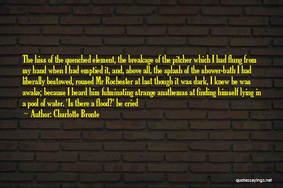 Charlotte Bronte Quotes: The Hiss Of The Quenched Element, The Breakage Of The Pitcher Which I Had Flung From My Hand When I