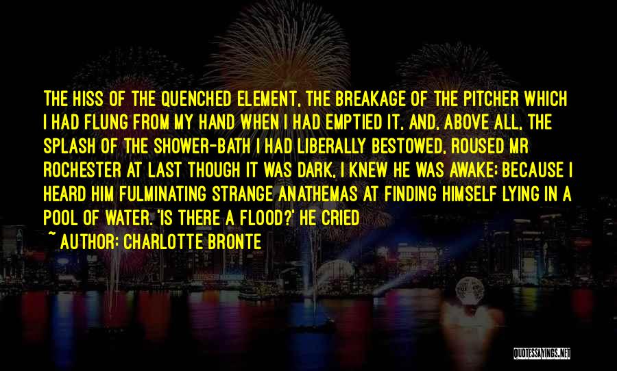 Charlotte Bronte Quotes: The Hiss Of The Quenched Element, The Breakage Of The Pitcher Which I Had Flung From My Hand When I