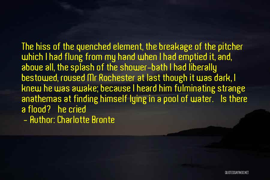 Charlotte Bronte Quotes: The Hiss Of The Quenched Element, The Breakage Of The Pitcher Which I Had Flung From My Hand When I