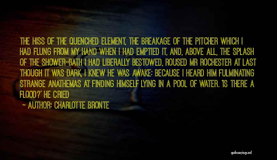 Charlotte Bronte Quotes: The Hiss Of The Quenched Element, The Breakage Of The Pitcher Which I Had Flung From My Hand When I