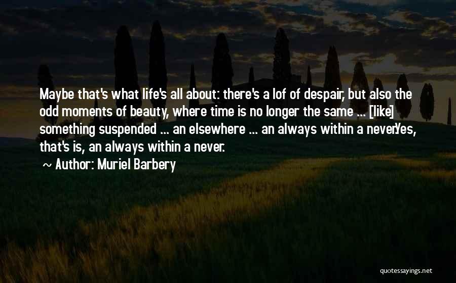 Muriel Barbery Quotes: Maybe That's What Life's All About: There's A Lof Of Despair, But Also The Odd Moments Of Beauty, Where Time