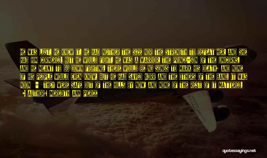 Meredith Ann Pierce Quotes: He Was Lost. He Knew It. He Had Neither The Size Nor The Strength To Defeat Her, And She Had