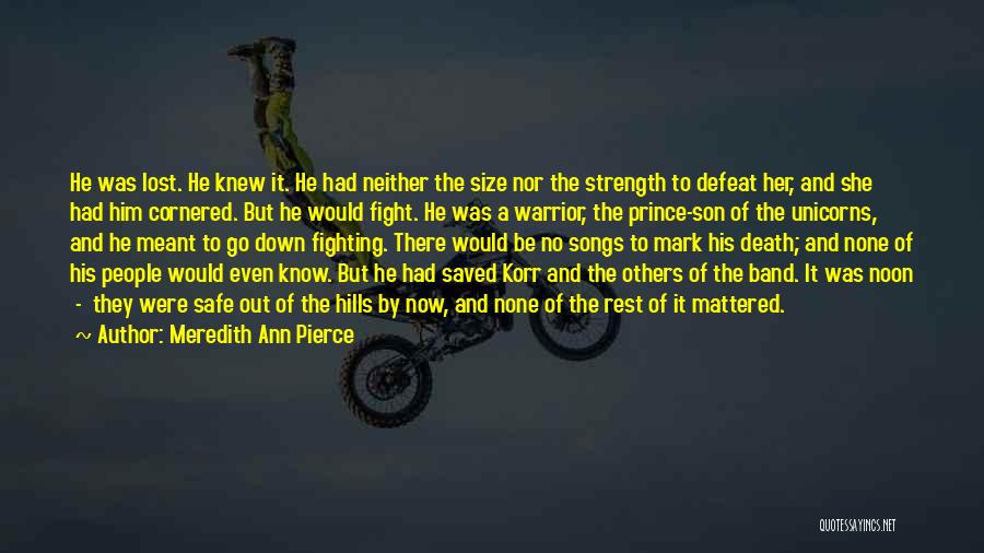 Meredith Ann Pierce Quotes: He Was Lost. He Knew It. He Had Neither The Size Nor The Strength To Defeat Her, And She Had
