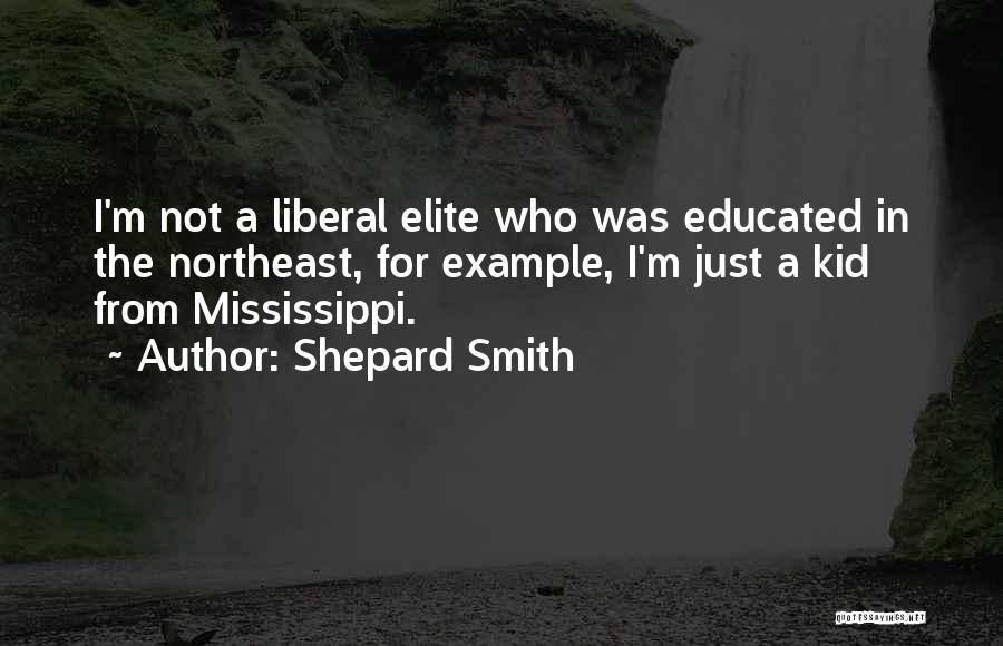 Shepard Smith Quotes: I'm Not A Liberal Elite Who Was Educated In The Northeast, For Example, I'm Just A Kid From Mississippi.