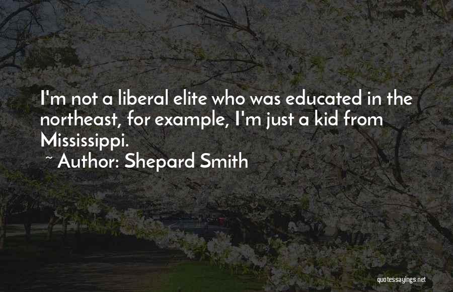 Shepard Smith Quotes: I'm Not A Liberal Elite Who Was Educated In The Northeast, For Example, I'm Just A Kid From Mississippi.